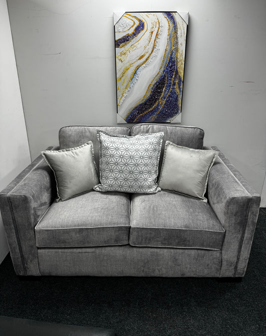 Silver 2 Seater Sofa Ex Display