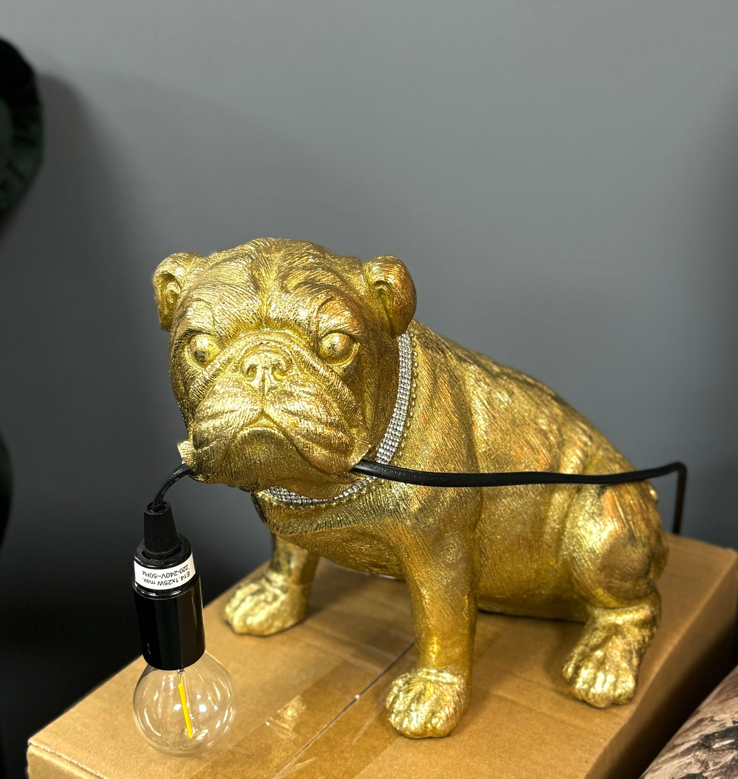 Gold Bulldog Lamp