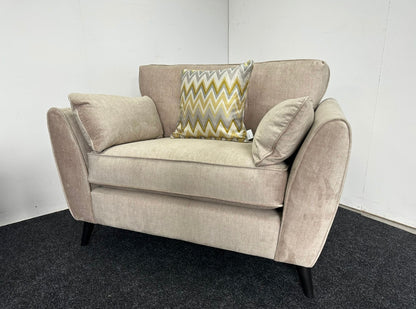 Beige Large 3 Seater & Snuggle Chair Set