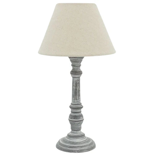 Grey Vintage candlestick style table lamp 37cm