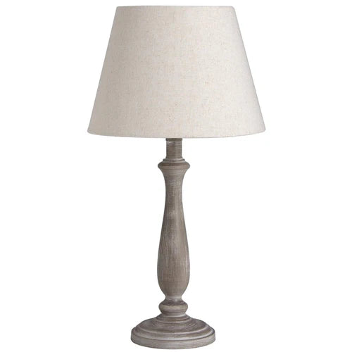 Grey Candlestick style table top lamp 48cm