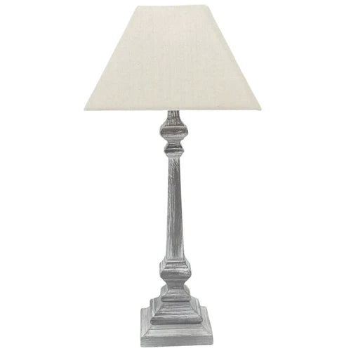 Grey washed vintage style lamp 62cm