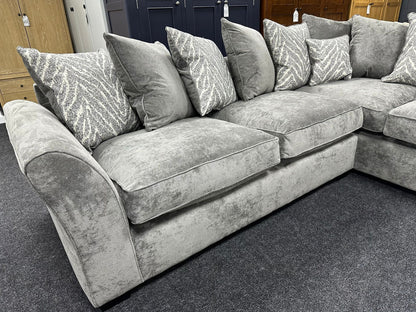 Grey Corner Sofa with Scatter Cushion