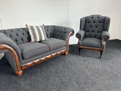 Chesterfield 2 Seater & Wing Chair Set