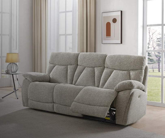 Beige 3 Seater Electric Recliner Sofa