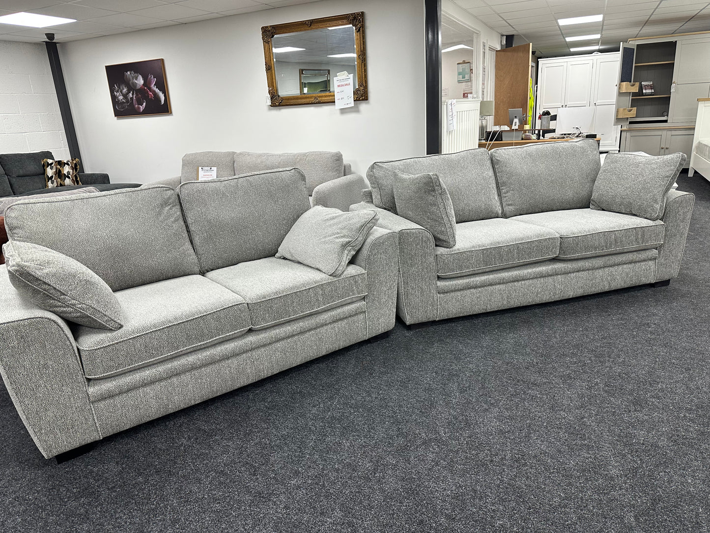 Grey 3 & 2 Seater Sofa Set