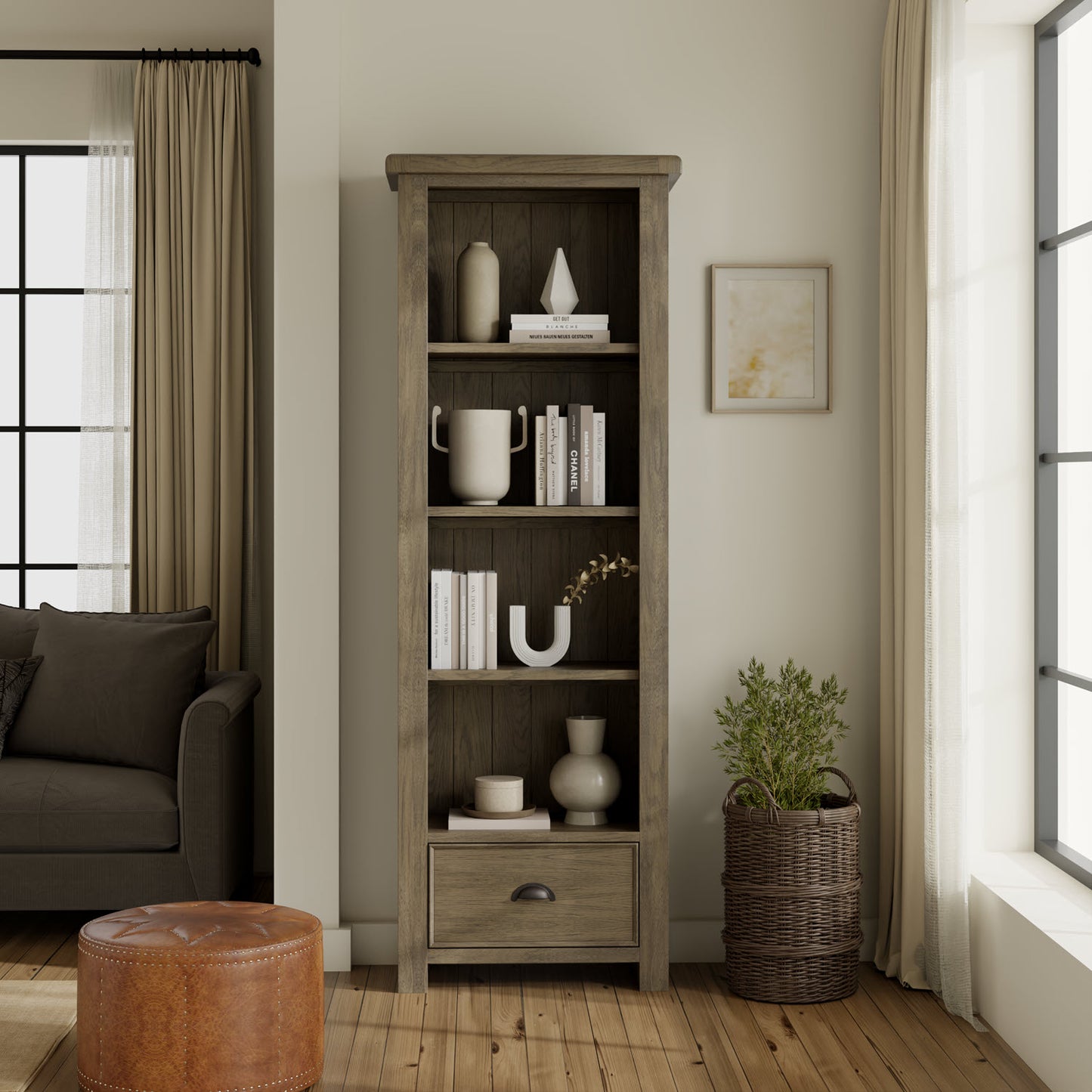 Sartene Large Bookcase with Drawer