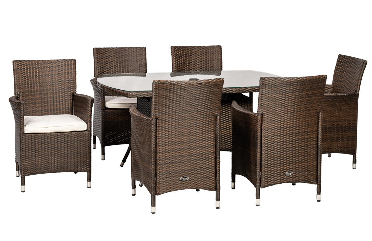 Nevada 6 Seater Rectangular Dining Set (Grey or Brown) For The Home Interiors