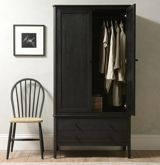Black Oak Double Wardrobe