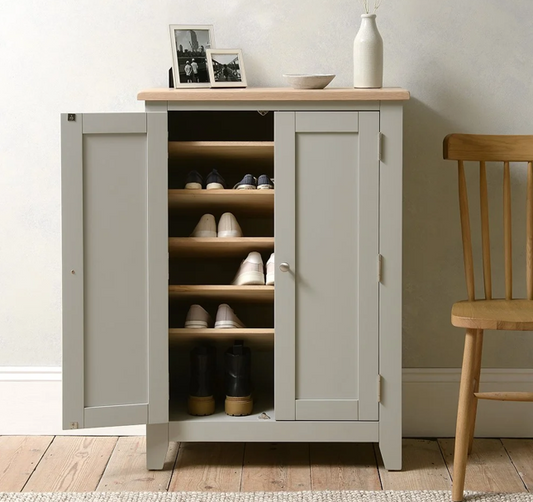Grey Shoe Hallway Cabinet