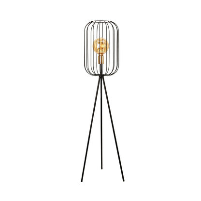 Tall Black Caged Lamp For The Home Interiors