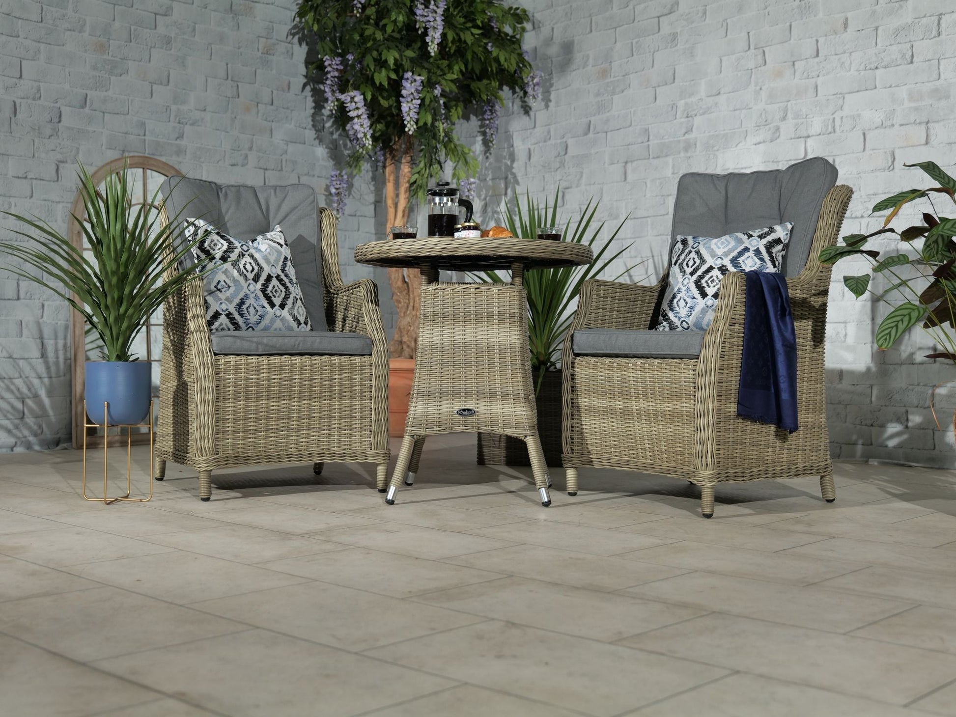 Wentworth 2 Seater Bistro Set With High Back Chairs For The Home Interiors