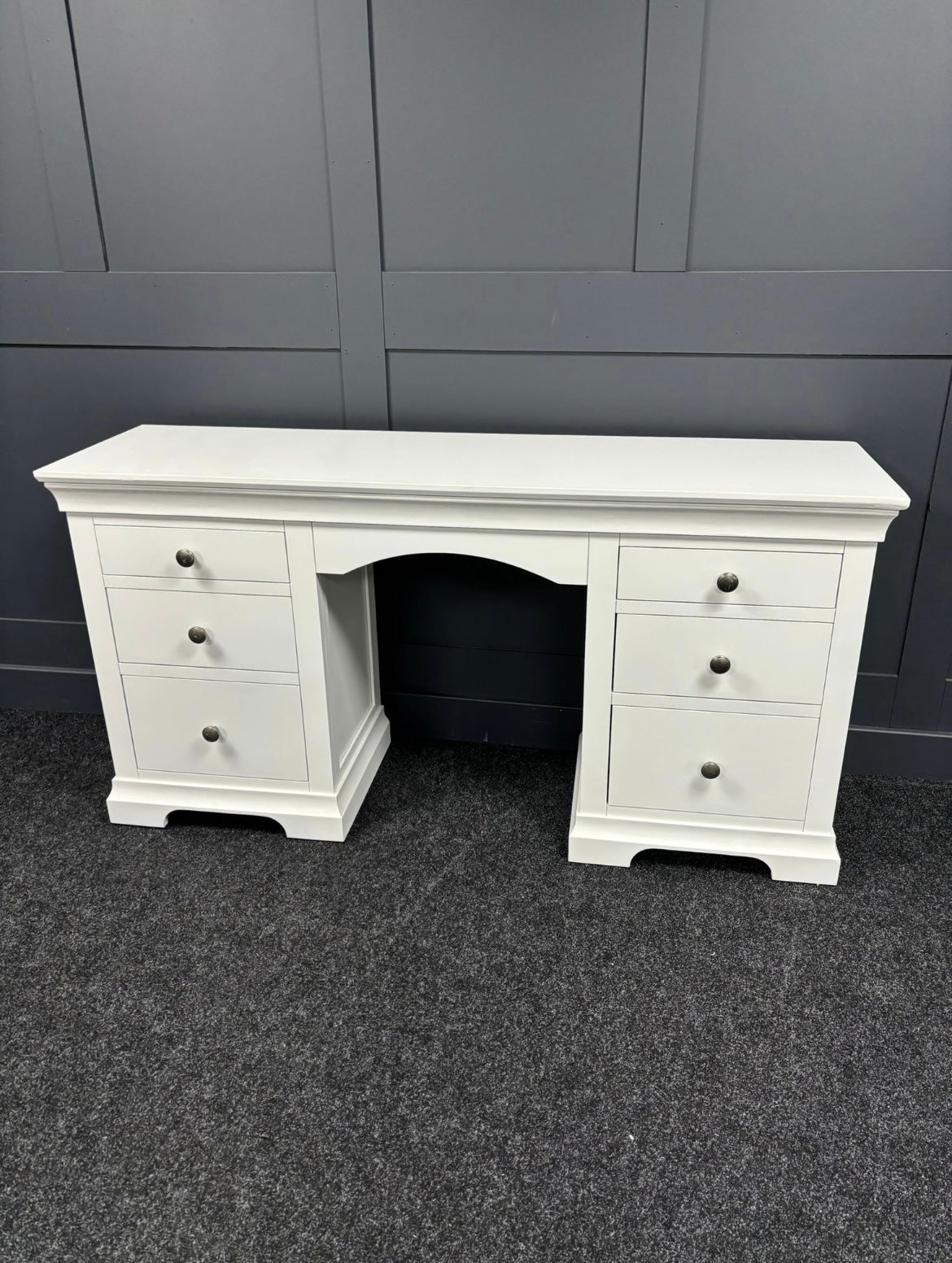 White Double Pedestal Dressing Table For The Home Interiors