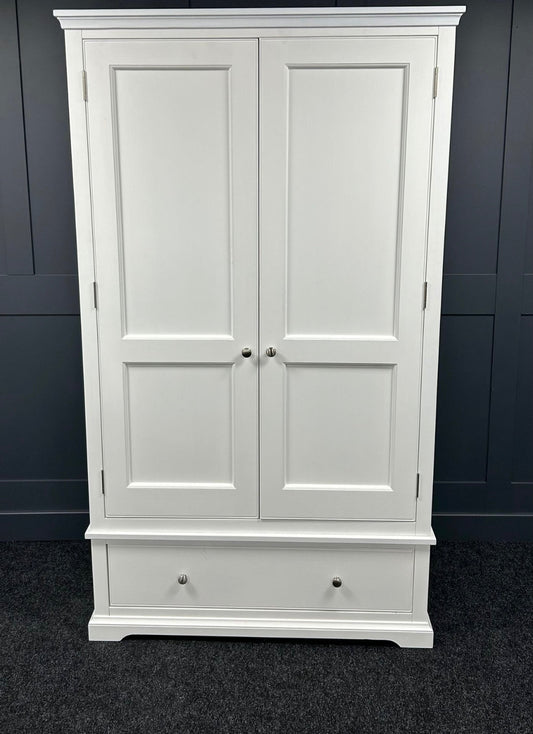 White Double Wardrobe With Metal Handles For The Home Interiors