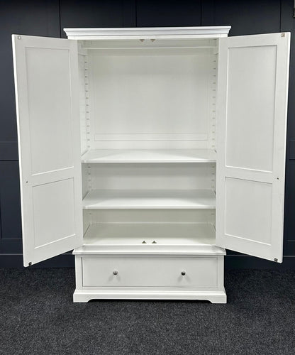 White Double Wardrobe With Metal Handles For The Home Interiors