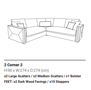 Theodore 2 on 2 Corner Sofa