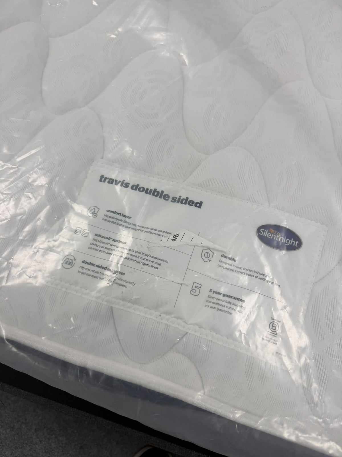 4ft Silentnight Travis Double Sided Mattress Clearance Mattress (Small Double)